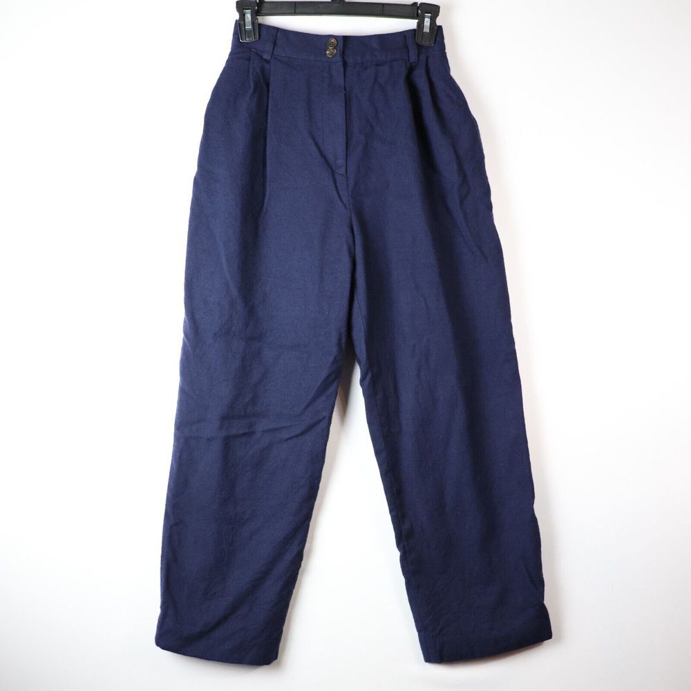 Harve Benard‎ Womens 6 (22x26) High Rise Dress Pants Solid Blue Pleated Workwear